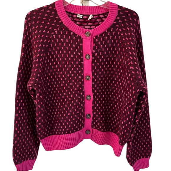 New without Tags. Marine Layer AVA CARDIGAN -WINE/BUBBLEGUM L - Picture 7 of 12